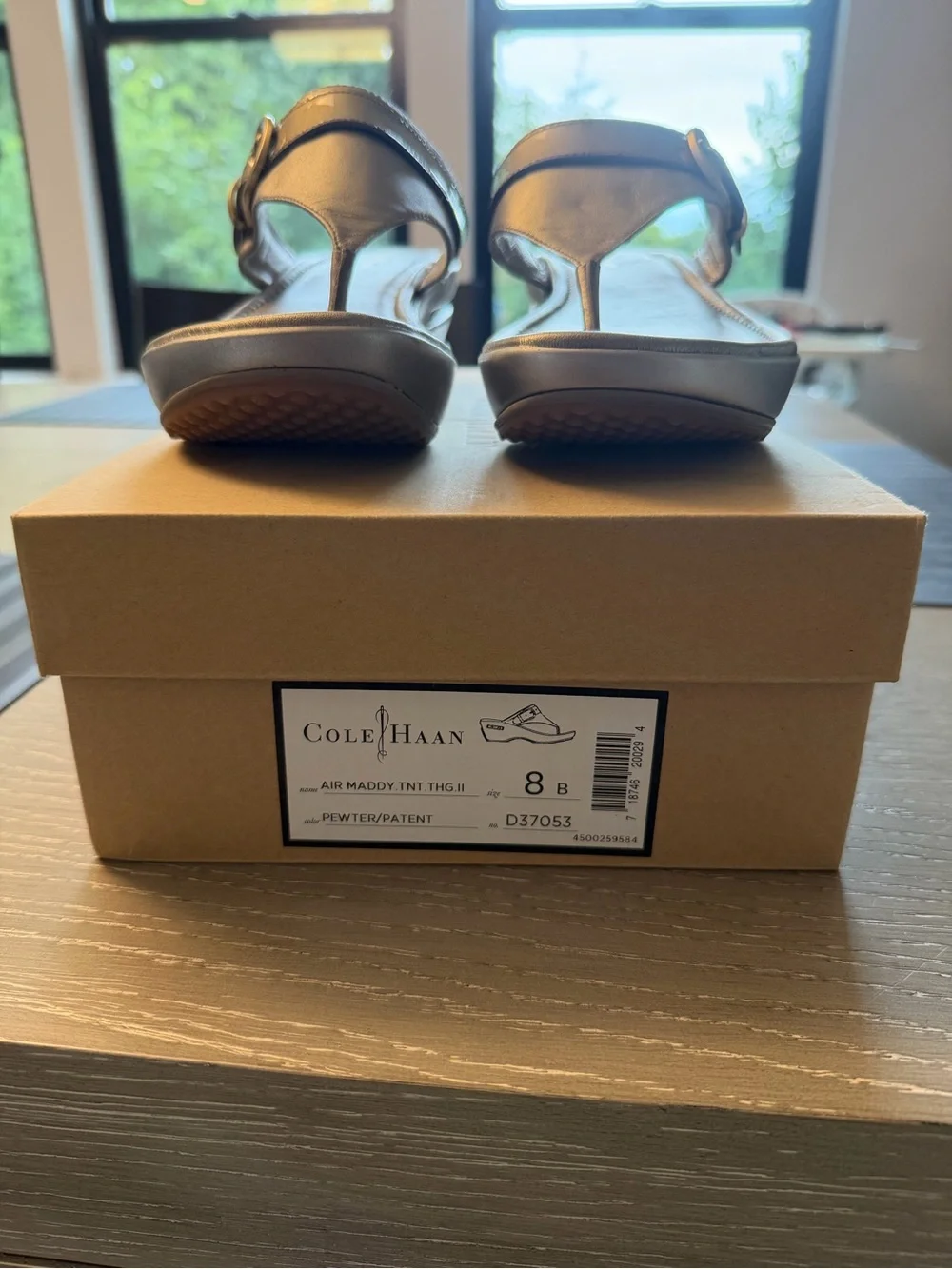 Cole Haan/ Nike Air Women's Air Maddy Tantivy Thong Sandal, pewter Size 8-NWT